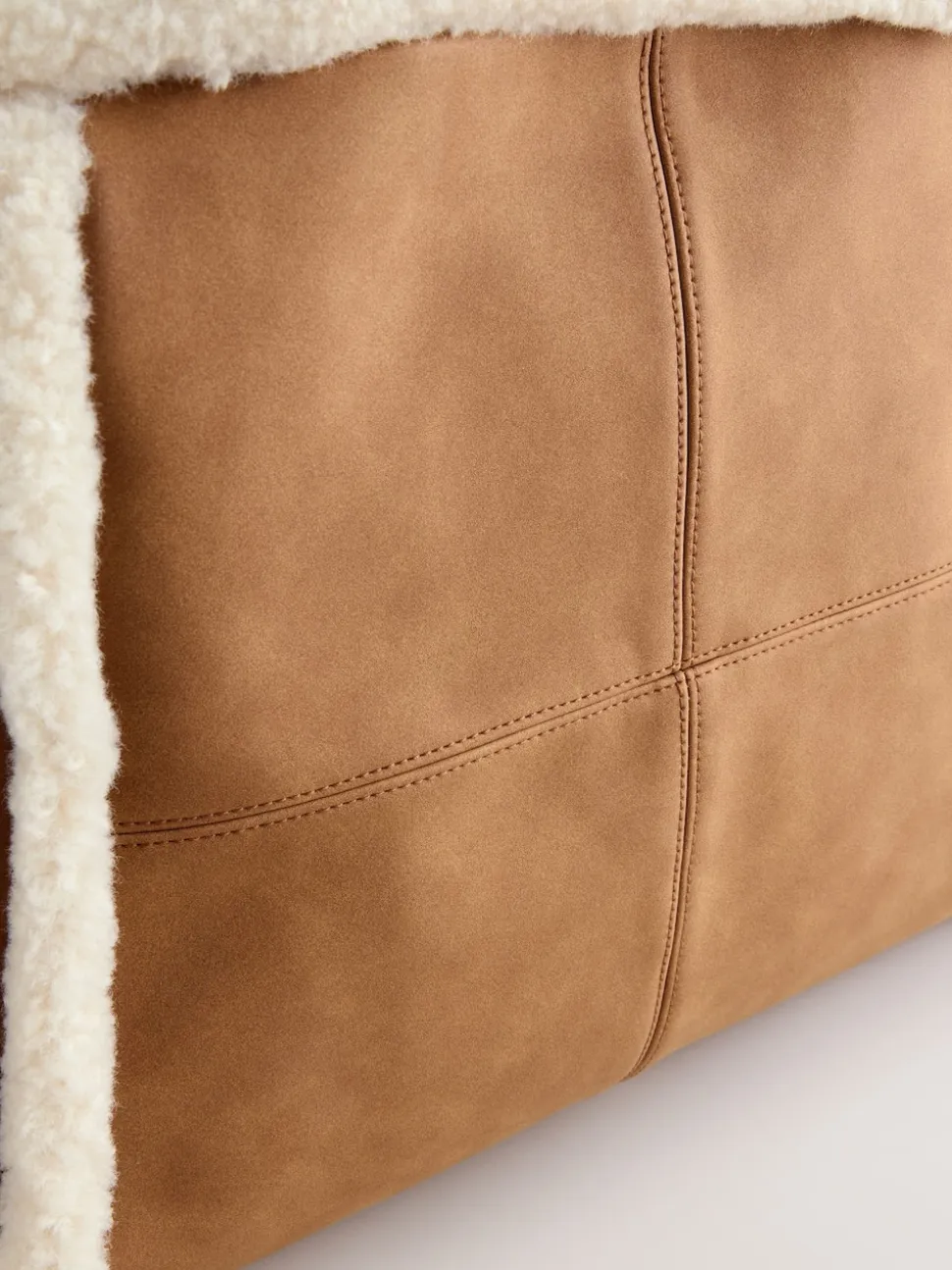 Marron fauve - Sac fourre-tout en PU en peau de mouton