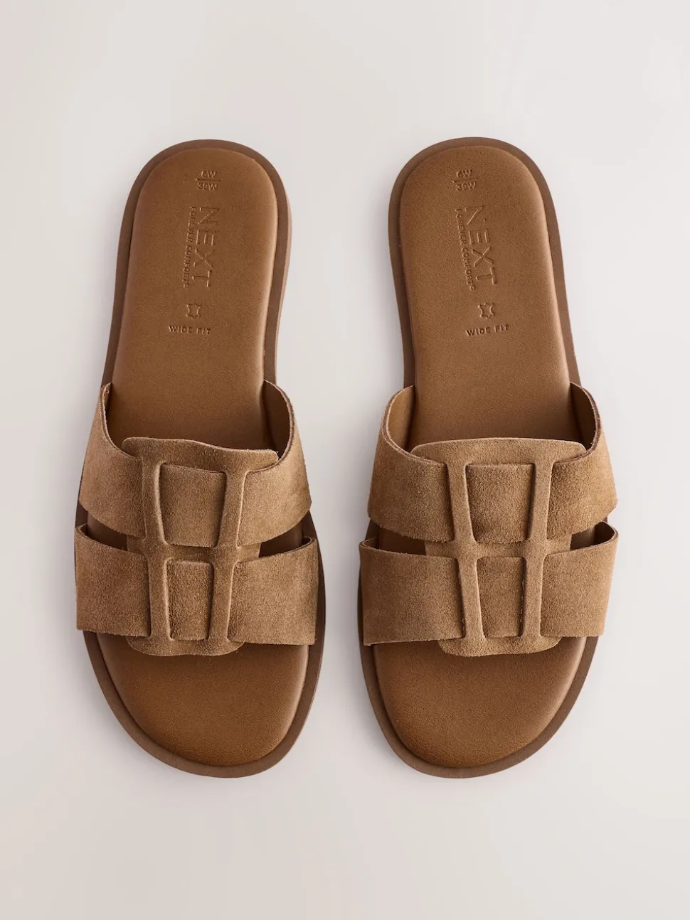 Marron fauve - Sandales mules à fente