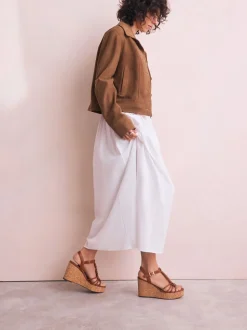 Marron fauve - Talons compensés à lanières tressées Forever Comfort®
