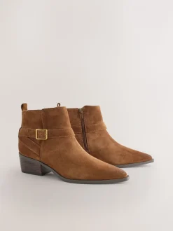 Marron fauve en daim - Bottes Forever Comfort® polies à brides de cheville