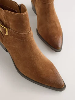 Marron fauve en daim - Bottes Forever Comfort® polies à brides de cheville