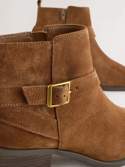 Marron fauve en daim - Bottes Forever Comfort® polies à brides de cheville