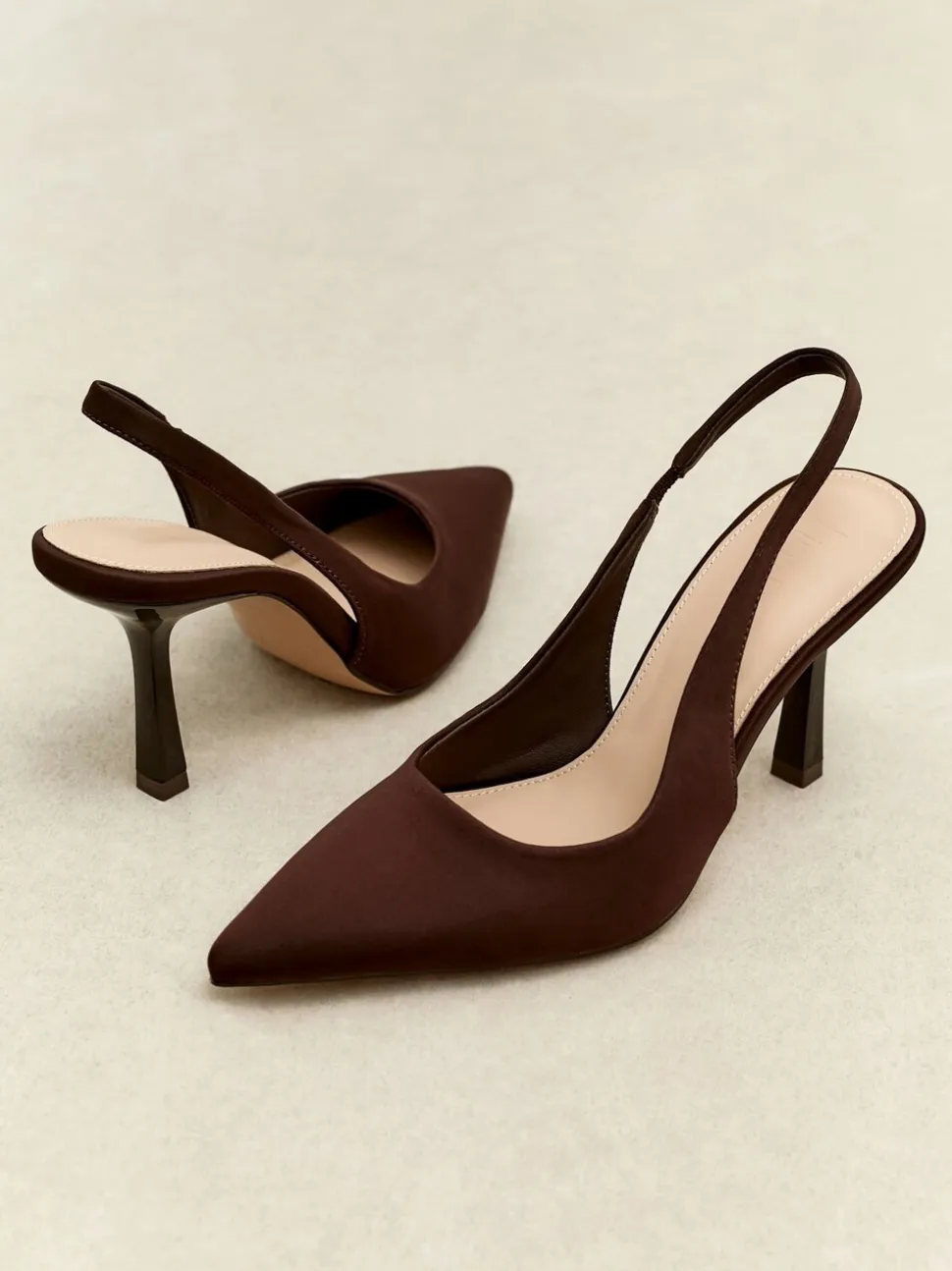 Marron foncé - Linzi talons de cour à bride arrière Dash