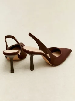 Marron foncé - Linzi talons de cour à bride arrière Dash