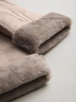 Marron mink - Gants N. Premium en cuir et peau de mouton