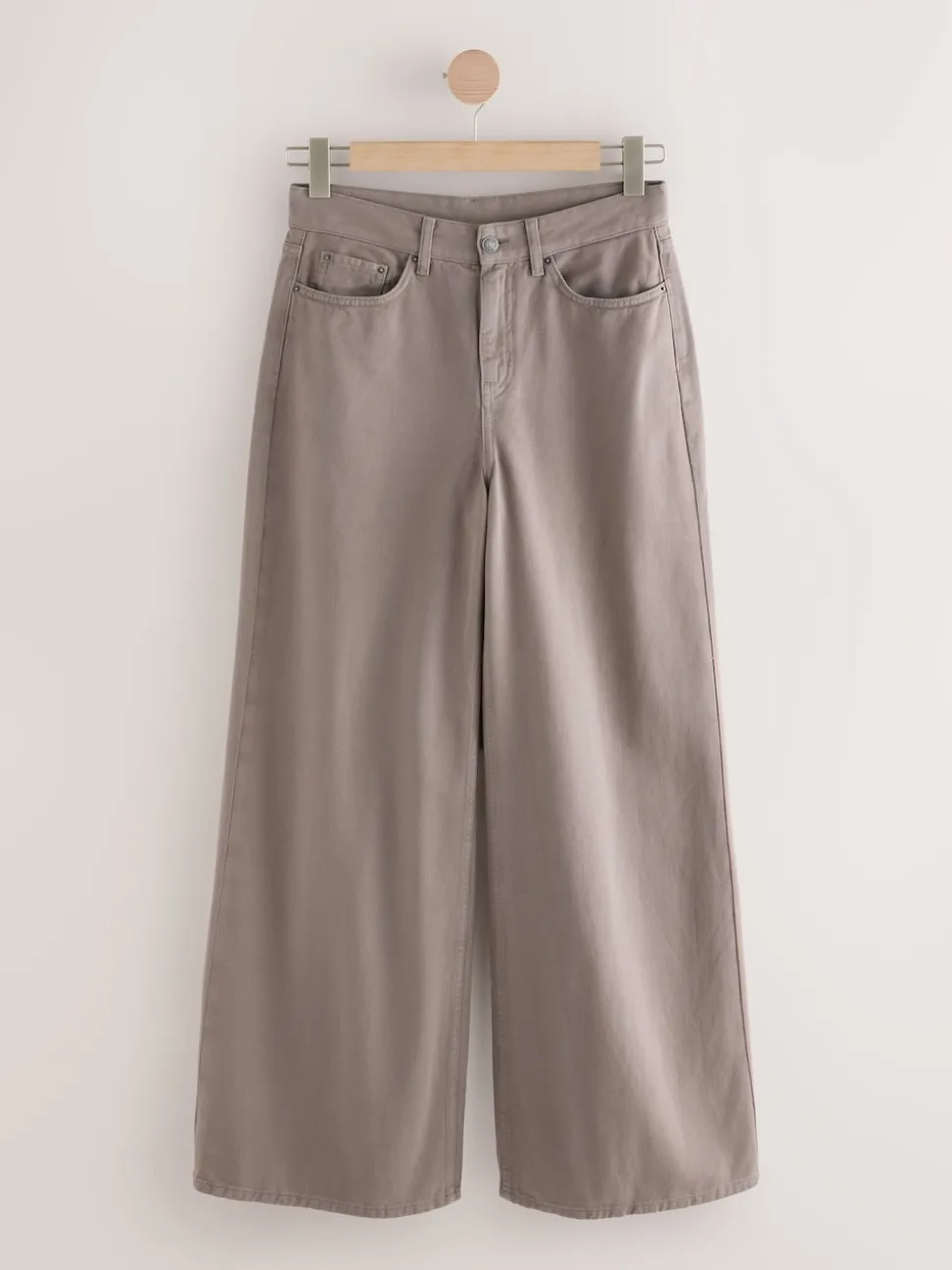 Marron mink - Jean large Palazzo taille haute
