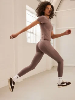 Marron mink - Legging de sport Power Active avec poche