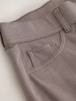 Marron mink - Pantalon large en denim de jersey