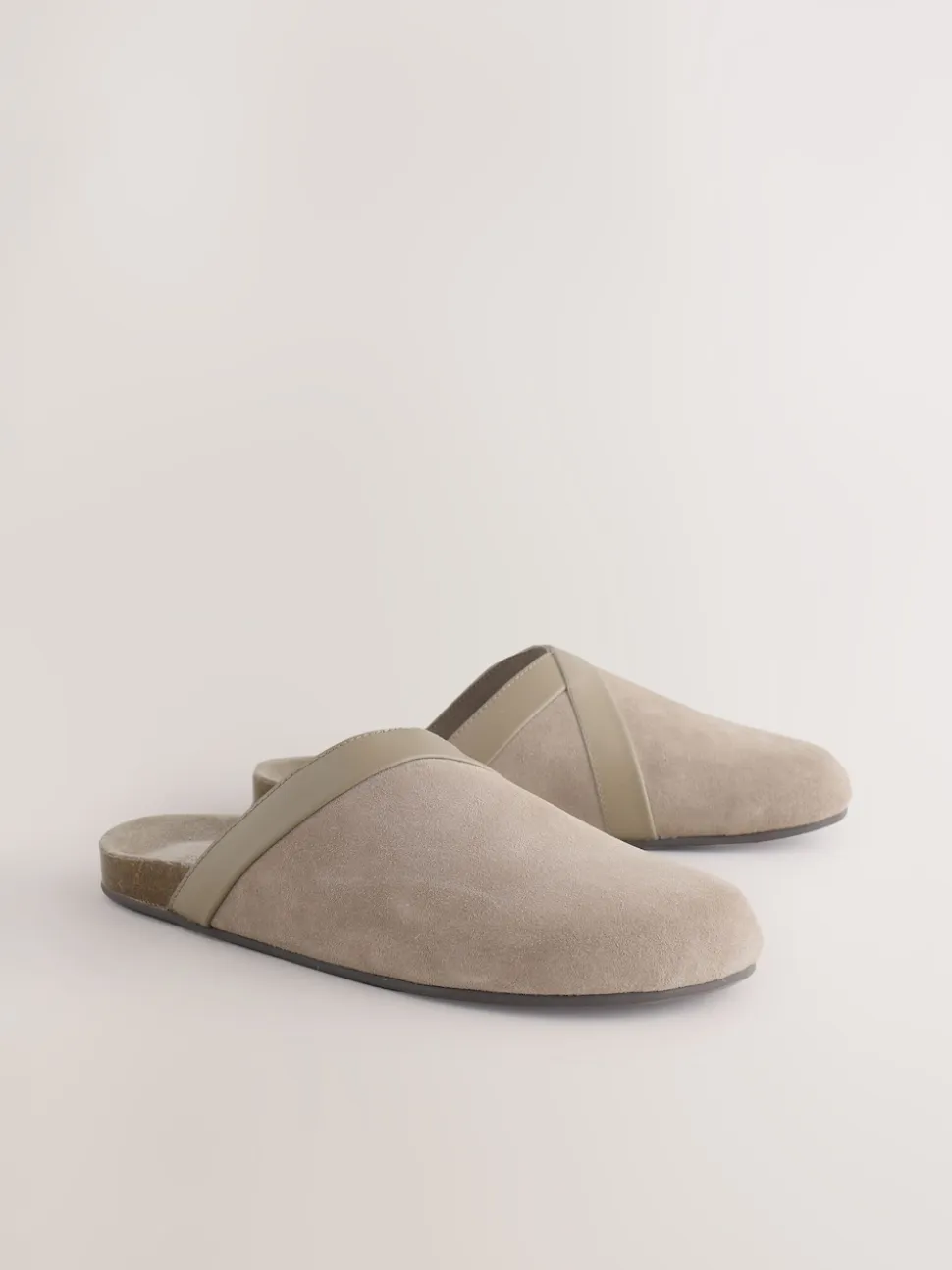 Marron mink - Sabots Forever Comfort en cuir propre avec semelle plantaire