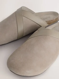 Marron mink - Sabots Forever Comfort en cuir propre avec semelle plantaire