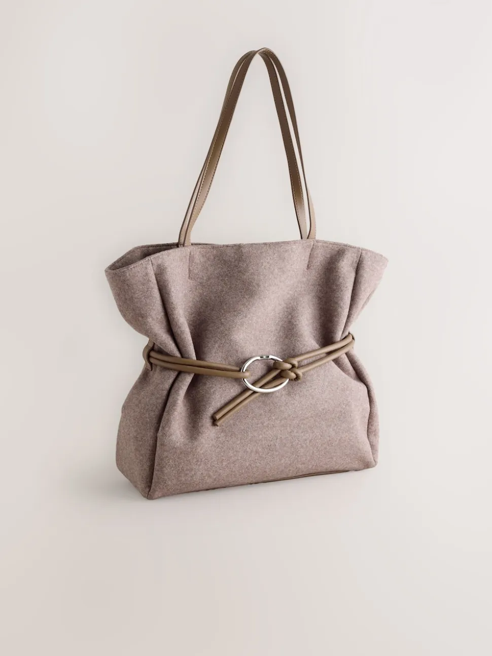 Marron mink - Sac bandoulière ceinturé en feutre