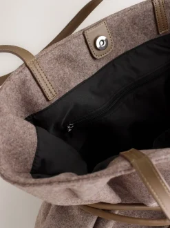 Marron mink - Sac bandoulière ceinturé en feutre