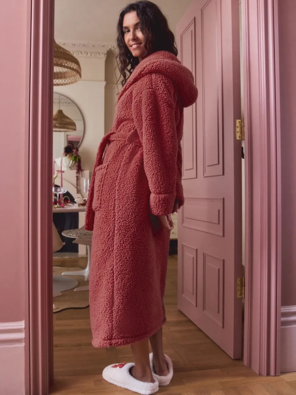 Marron rouille - Robe de chambre en peluche