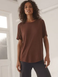 Marron rouille - T-shirt léger à manches courtes Col rond Active