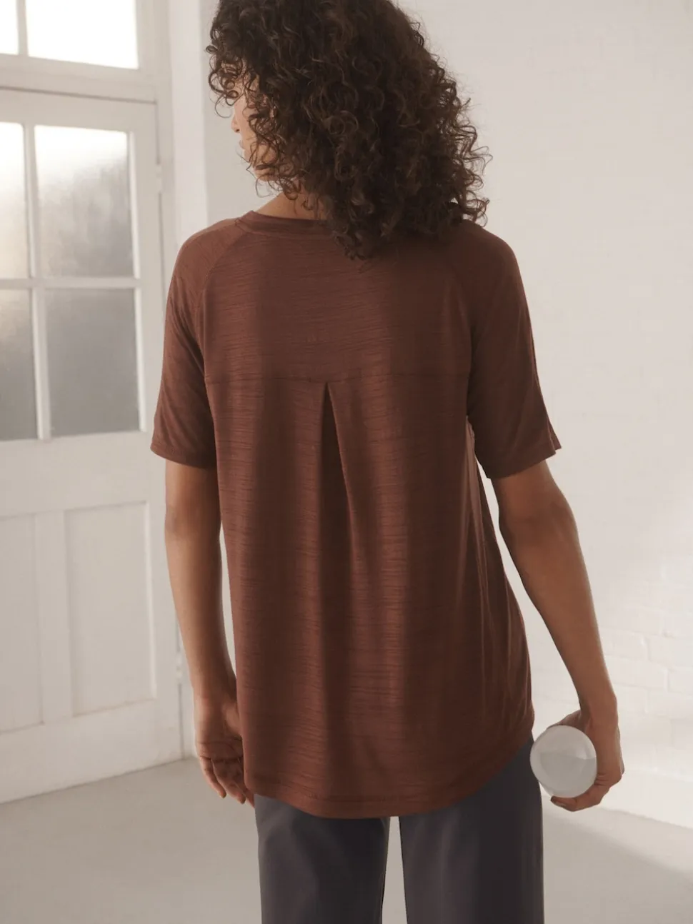 Marron rouille - T-shirt léger à manches courtes Col rond Active