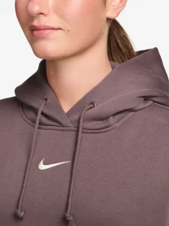Marron tatouage - Nike Sweat à capuche oversize Mini Sportswear Phoenix en polaire à enfiler
