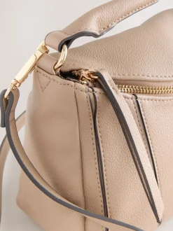 Marron taupe - Sac à bandoulière à empiècement