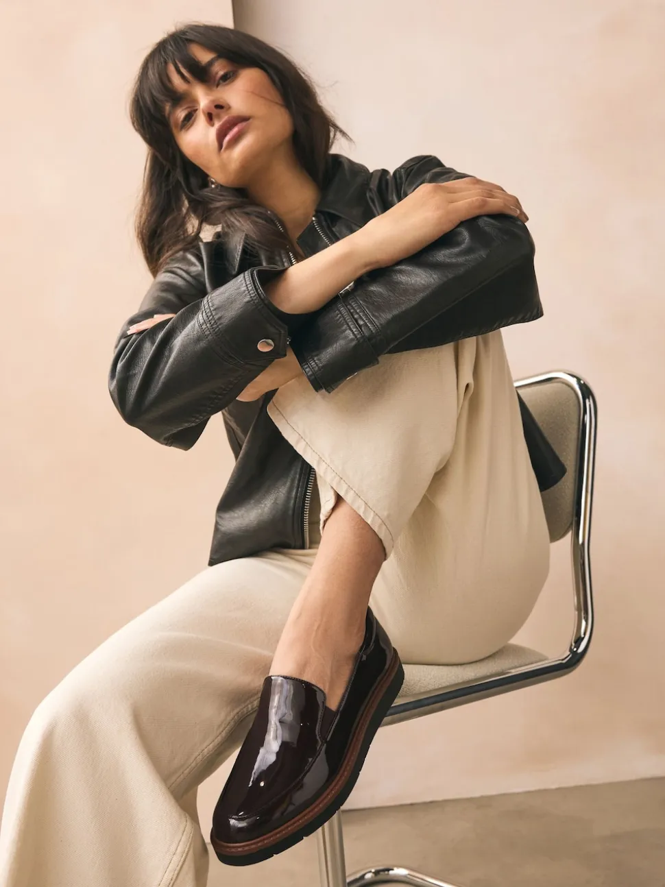 Marron verni - Mocassins Forever Comfort® à enfiler propres à semelle épaisse