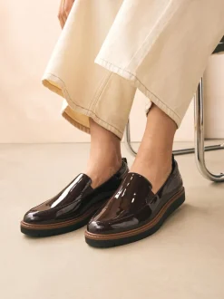 Marron verni - Mocassins Forever Comfort® à enfiler propres à semelle épaisse