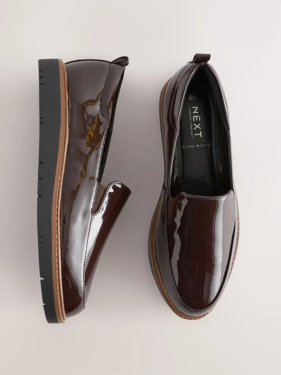 Marron verni - Mocassins Forever Comfort® à enfiler propres à semelle épaisse