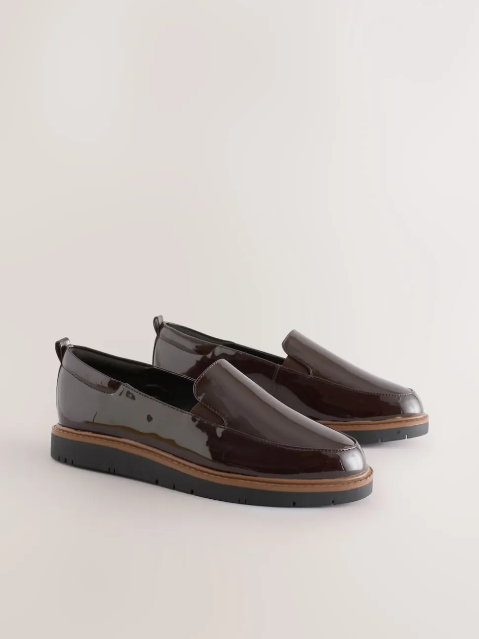 Marron verni - Mocassins Forever Comfort® à enfiler propres à semelle épaisse