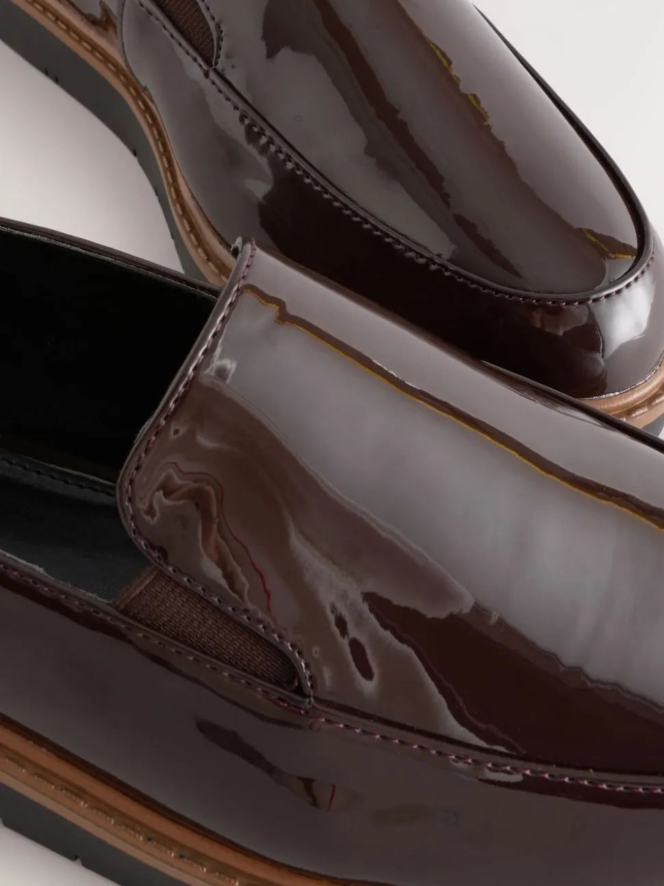 Marron verni - Mocassins Forever Comfort® à enfiler propres à semelle épaisse
