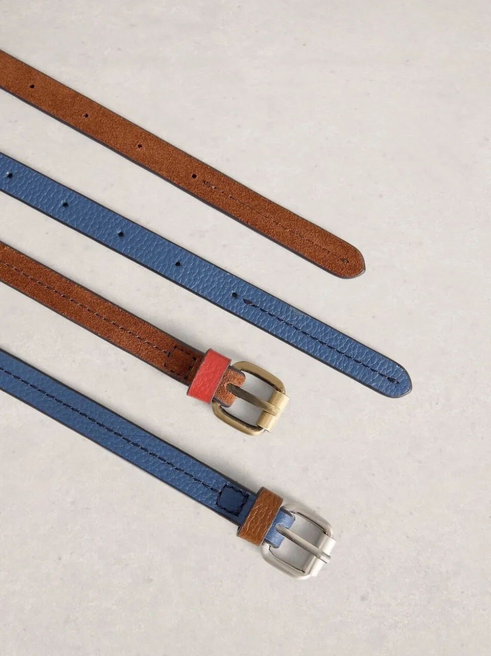Marron/bleu - Lot de 2 ceintures White Stuff