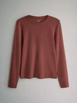 Marron/Rose/Blanc/Rayure - The Set 5 Lot Manches longues côtelées T-shirt
