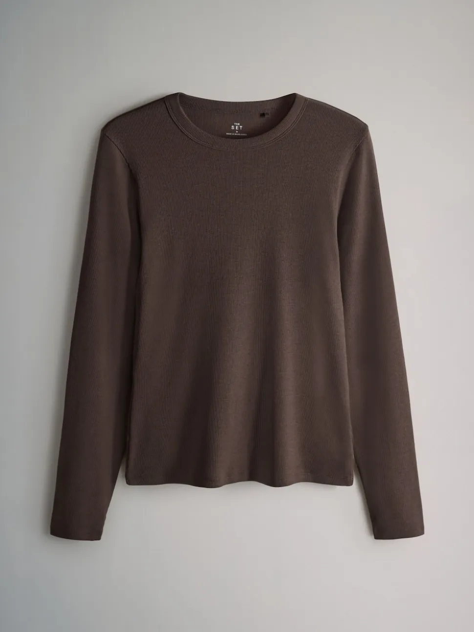 Marron/Rose/Blanc/Rayure - The Set 5 Lot Manches longues côtelées T-shirt