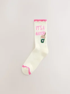 Matcha rose - Lot de 3 paires de chaussettes de sport à semelle Coussin