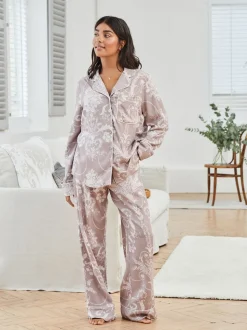 Mauve rose - Pyjama Laura Ashley Josette boutonné