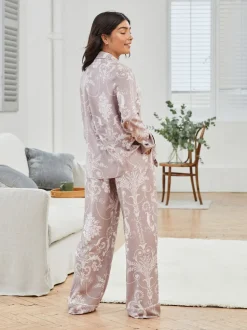 Mauve rose - Pyjama Laura Ashley Josette boutonné