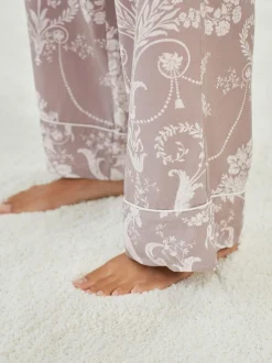 Mauve rose - Pyjama Laura Ashley Josette boutonné