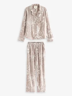 Mauve rose - Pyjama Laura Ashley Josette boutonné