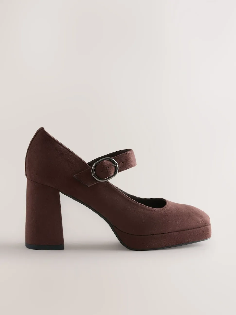 Microfibre marron chocolat - Chaussures Forever Comfort® Brogue Mary Jane à talons carrés