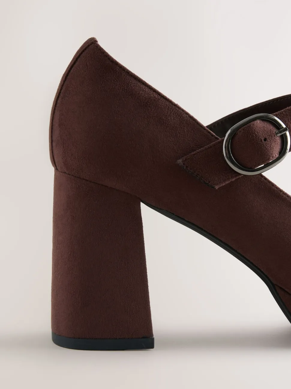 Microfibre marron chocolat - Chaussures Forever Comfort® Brogue Mary Jane à talons carrés