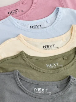 Minéraux - Lot de 5 T-shirts riches en coton à Col rond