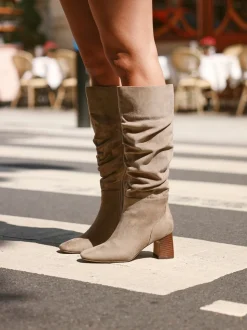 Mocha - Bottes hautes Linzi Alpine froncées
