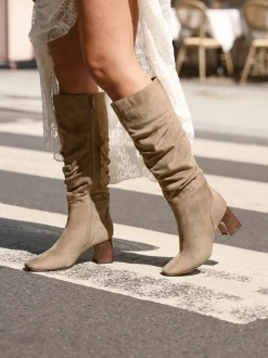 Mocha - Bottes hautes Linzi Alpine froncées