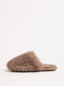 Mocha - Lipsy Chaussons mules en fausse fourrure ultra duveteux à bout fermé pour vêtements de nuit
