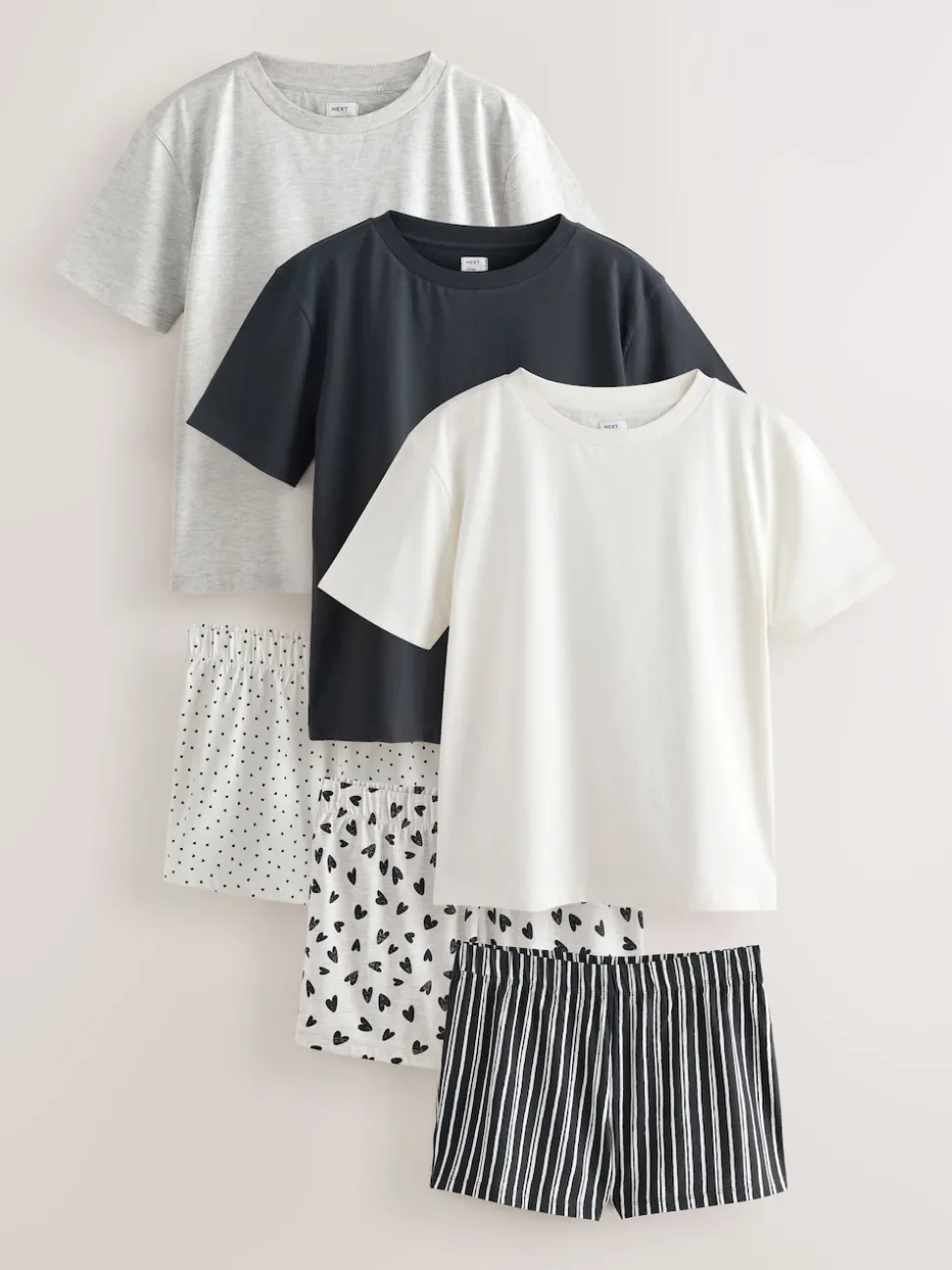 monochrome - Ensemble de 3 pyjamas shorts