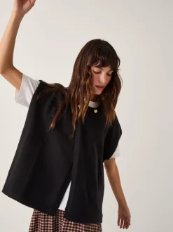 Monsoon Gilet poncho en maille à double boutonnage
