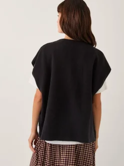 Monsoon Gilet poncho en maille à double boutonnage