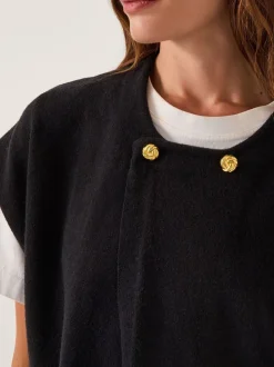 Monsoon Gilet poncho en maille à double boutonnage