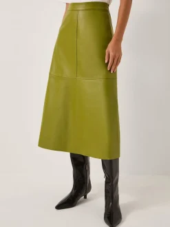 Monsoon Jupes Mi-long en faux cuir Pippa