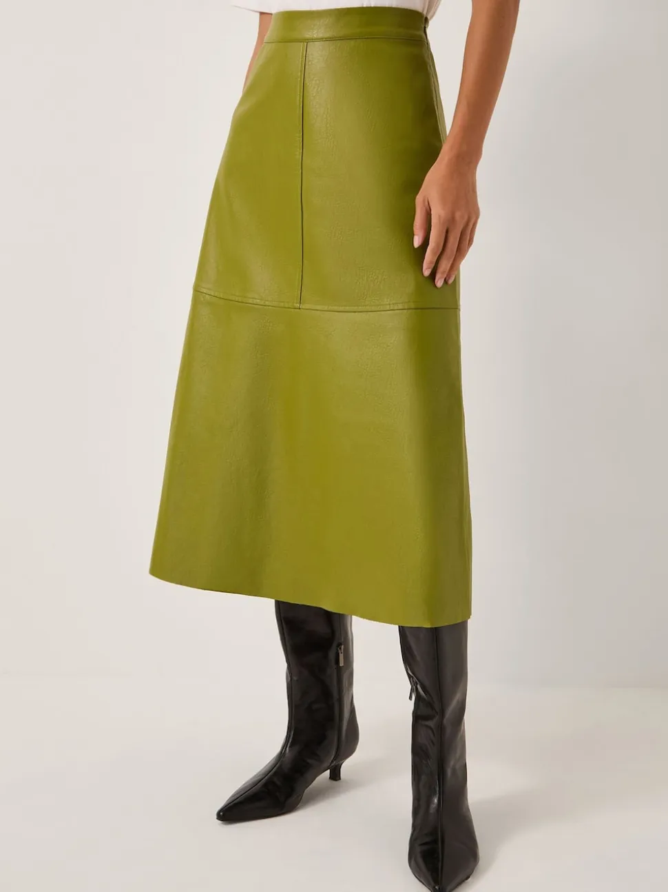 Monsoon Jupes Mi-long en faux cuir Pippa