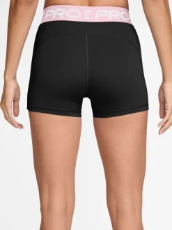 mousse Noir/Rose - Short motard Nike Pro Mid-Rise 3po