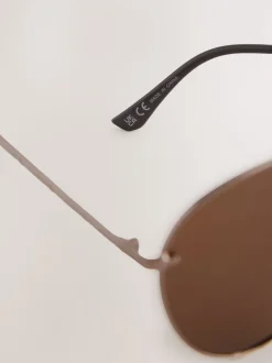Métallisé - Lunettes de soleil style aviateur