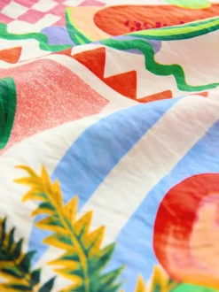 Multicolore à imprimé fruits - Robe d'été mi-longue à enfiler
