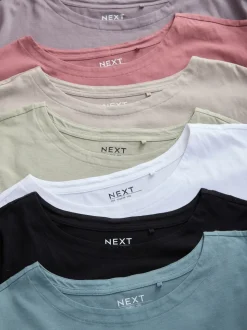 Multicolore - Lot de 7 T-shirts à manches courtes 100 % coton